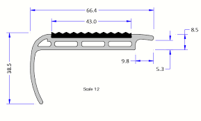 TREDSAFE 43mm PVC SGL BULLNOSE UP121 - MTR