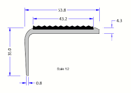 [B10059A01M01] TREDSAFE 43mm PVC LONG Frt Sgle Sq UP117 - MTR
